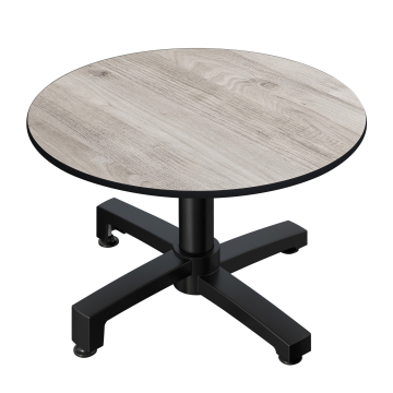 CPBC | Compact Loungetisch | Ø:H 60 x 42 cm | Eiche-Weiß / Aluminium Schwarz | Klappbar | Zusatzgewicht