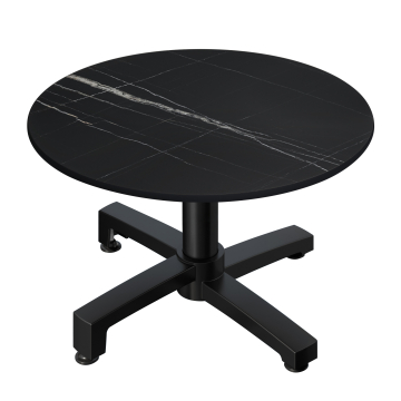 CPBC | Compact Loungetisch | Ø:H 60 x 42 cm | Schwarz Marmor / Aluminium | Klappbar | Zusatzgewicht
