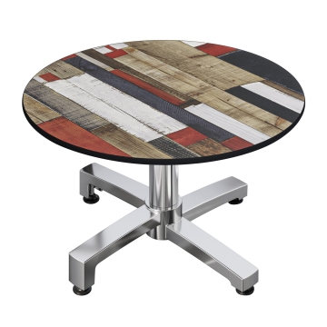 CPBC | Compact Loungetisch | Ø:H 60 x 42 cm | Vintage Bunt / Aluminium | Klappbar | Zusatzgewicht
