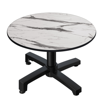 CPBC | Compact Loungetisch | Ø:H 60 x 42 cm | Weiß Marmor / Aluminium | Klappbar | Zusatzgewicht