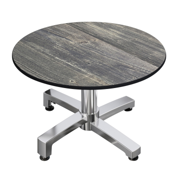 CPBC | Compact Loungetisch | Ø:H 70 x 42 cm | Rustikal Kiefer / Aluminium | Klappbar | Zusatzgewicht