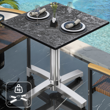 CPBC | HPL Bistro Table | B:D:H 60 x 60 x 78 cm | Rock / Aluminium | Ekstra vægt | Firkantet
