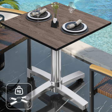 CPBC | HPL Bistro Table | B:D:H 60 x 60 x 78 cm | Wenge / Aluminium | Ekstra vægt | Firkantet
