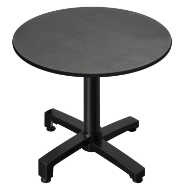 CPBC | HPL Bistro Table | Ø:H 60 x 78 cm | Anthracite / Aluminium Noir | Pliable + Poids supplémentaire | Rond