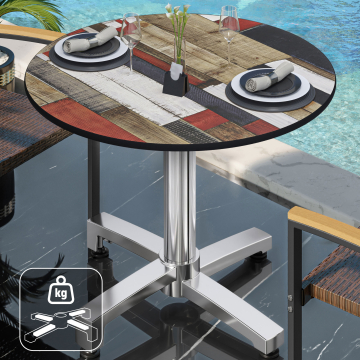 CPBC | HPL Bistro Table | Ø:H 60 x 78 cm | Vintage Coloured / Aluminium | Ekstra vægt | Rundt