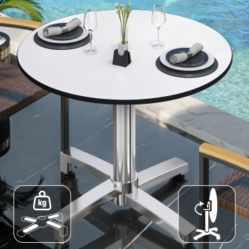 CPBC | HPL Bistro Table | Ø:H 60 x 78 cm | Wenge / Aluminium | Foldable + additional weight | Round