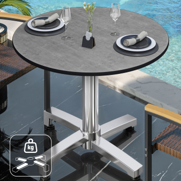 CPBC | HPL Bistro Table | Ø:H 70 x 78 cm | Beton / Aluminium | Ekstra vægt | Rundt