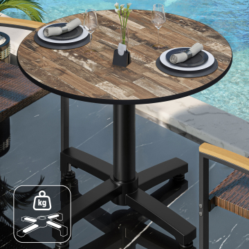 CPBC | HPL Bistro Table | Ø:H 70 x 78 cm | Vintage Old / Aluminium | Ekstra vægt | Rundt