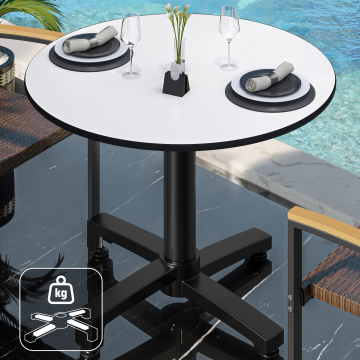 CPBC | HPL Bistro Table | Ø:H 70 x 78 cm | Wenge / Aluminium | Ekstra vægt | Rundt