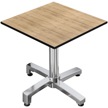 CPBC | HPL Bistro Table | W:D:H 60 x 60 x 78 cm | Dąb / Aluminium | Dodatkowa waga | Kwadratowy