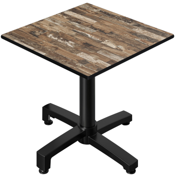 CPBC | HPL Bistro Table | W:D:H 60 x 60 x 78 cm | Vintage Old / Aluminium | Foldable + additional weight | Square