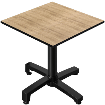 CPBC | HPL Bistro Table | W:D:H 70 x 70 x 78 cm | Oak / Aluminium | Foldable + additional weight | Square