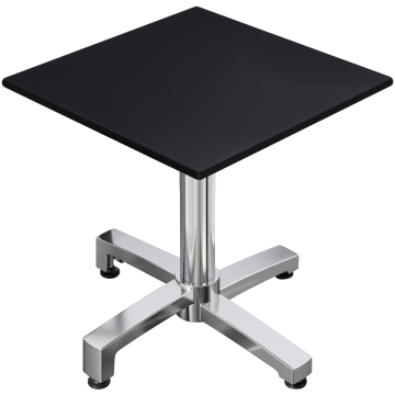 CPBC | HPL Bistro Tisch | B:T:H 70 x 70 x 78 cm | Schwarz / Aluminium | Zusatzgewicht | Quadratisch