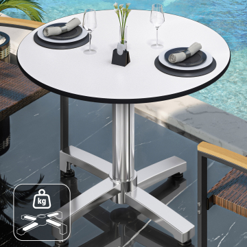 CPBC | HPL Bistro Tisch | Ø:H 60 x 78 cm | Wenge / Aluminium | Zusatzgewicht | Rund