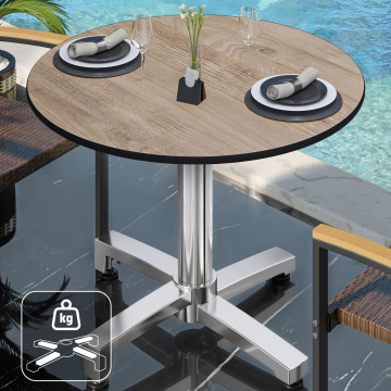 CPBC | HPL Bistrobord | Ø:H 60 x 78 cm | eg / aluminium | ekstra vægt | rundt