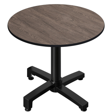 CPBC | HPL table de bistrot | Ø:H 60 x 78 cm | Wengé / Aluminium | Pliable + poids supplémentaire | Rond