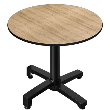CPBC | HPL Table de bistrot | Ø:H 70 x 78 cm | Chêne / Aluminium | Pliable + poids supplémentaire | Rond