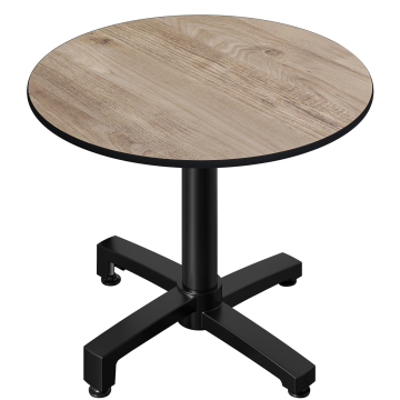 CPBC | HPL Table de bistrot | Ø:H 70 x 78 cm | Chêne / Aluminium | Pliable + poids supplémentaire | Rond