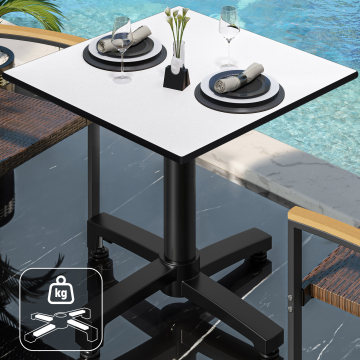 CPBC | Mesa Bistro HPL | An:Pr:Al 60 x 60 x 78 cm | Wenge / Aluminio | Peso adicional | Cuadrada