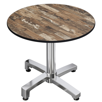 CPBC | Mesa Bistro HPL | Ø:H 60 x 78 cm | Vintage Viejo / Aluminio | Peso adicional | Redonda