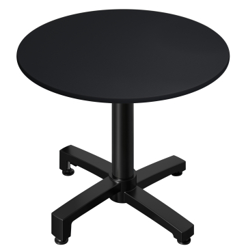 CPBC | Table de bistrot HPL | Ø:H 60 x 78 cm | Noir / Aluminium | Pliable + poids supplémentaire | Rond