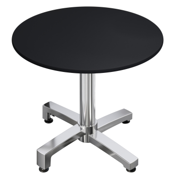 CPBC | Tavolo da bistrot in HPL | Ø:H 60 x 78 cm | Nero / Alluminio | Peso aggiuntivo | Rotondo