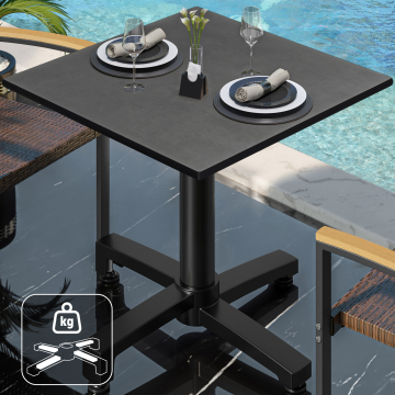 CPBC | Tavolo da bistrot in HPL | L:P:H 70 x 70 x 78 cm | Antracite / Nero alluminio | Peso aggiuntivo | Quadrato