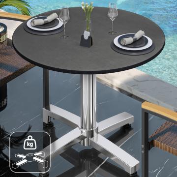 CPBC | HPL Bistrobord | Ø:H 60 x 78 cm | Antracit / Aluminium | Extra vikt | Runt