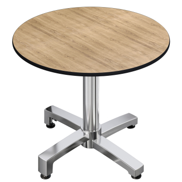 CPBC | Stolik HPL Bistro | Ø:H 60 x 78 cm | dąb / aluminium | dodatkowa waga | okrągły