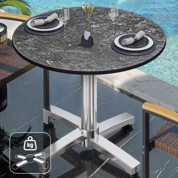 CPBC | HPL Bistro Table | Ø:H 60 x 78 cm | Rock / Aluminium | Extra vikt | Rund