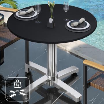 CPBC | HPL Bistrobord | Ø:H 60 x 78 cm | Svart / Aluminium | Extra vikt | Runt