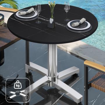 CPBC | HPL Bistrobord | Ø:H 60 x 78 cm | Svart marmor / aluminium | Extra vikt | Runt
