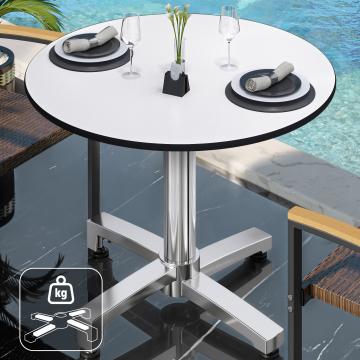 CPBC | HPL Bistro Tisch | Ø:H 60 x 78 cm | Wenge / Aluminium | Zusatzgewicht | Rund