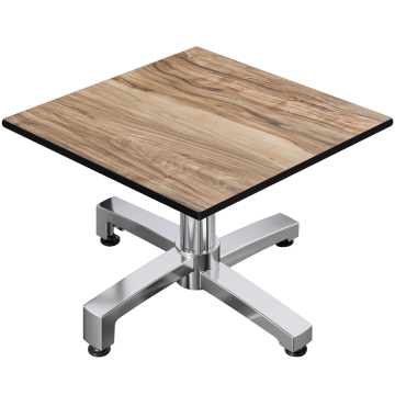 CPBC | Compact Loungetisch | B:T:H 60 x 60 x 42 cm | Sheesham / Aluminium | Klappbar | Zusatzgewicht