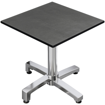 CPBC | Tavolo da bistrot in HPL | L:P:H 70 x 70 x 78 cm | Antracite / Alluminio | Pieghevole + peso aggiuntivo | Quadrato