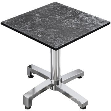 CPBC | Tavolo da bistrot in HPL | L:P:H 70 x 70 x 78 cm | Roccia / Alluminio | Pieghevole + peso aggiuntivo | Quadrato