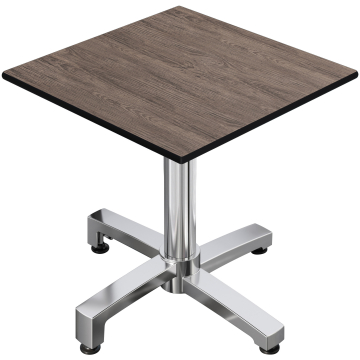 CPBC | Tavolo da bistrot in HPL | L:P:H 70 x 70 x 78 cm | Wengé / Alluminio | Pieghevole + peso aggiuntivo | Quadrato