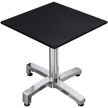 CPBC | Tavolo da bistrot in HPL | L:P:H 70 x 70 x 78 cm | Nero / Alluminio | Pieghevole + peso aggiuntivo | Quadrato