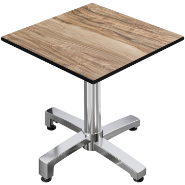 CPBC | Tavolo da bistrot in HPL | L:P:H 70 x 70 x 78 cm | Sheesham / Alluminio | Pieghevole + peso aggiuntivo | Quadrato