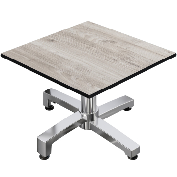 CPBC | Tavolino lounge compatto | L:P:H 70 x 70 x 42 cm | Rovere bianco / Alluminio | Peso aggiuntiv