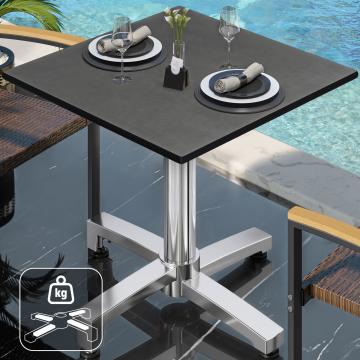 CPBC | HPL Bistro Table | W:D:H 70 x 70 x 78 cm | Anthracite / Aluminium | Additional weight | Square