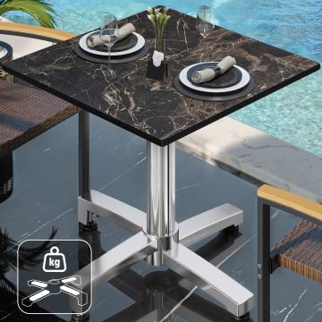 CPBC | HPL Bistro Table | W:D:H 70 x 70 x 78 cm | Cappuccino marble / aluminium | Additional weight | Square