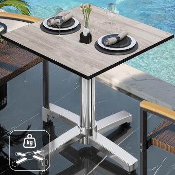 CPBC | HPL Bistro Table | W:D:H 70 x 70 x 78 cm | Oak white / Aluminium | Additional weight | Square