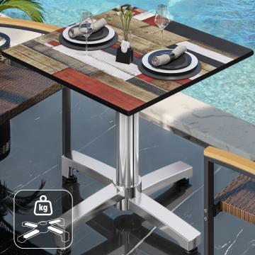 CPBC | HPL Bistro Table | W:D:H 70 x 70 x 78 cm | Vintage Coloured / Aluminium | Additional weight | Square