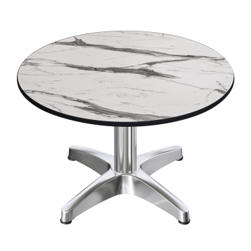 CPBL | Compact lounge table | Ø:H 60 x 42 cm | white marble / aluminium | folding | additional weight