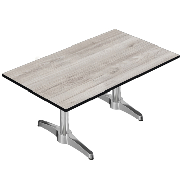 CPBL | Compact Loungetisch | B:T:H 120 x 70 x 42 cm | Eiche-Weiß / Aluminium | Zusatzgewicht