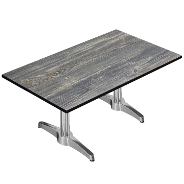 CPBL | Compact Loungetisch | B:T:H 120 x 70 x 42 cm | Rustikal Kiefer / Aluminium | Zusatzgewicht