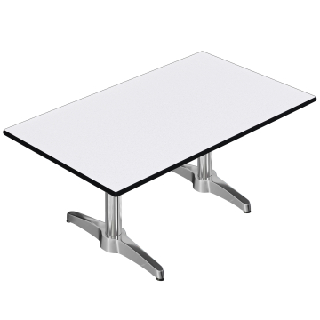 CPBL | Compact Loungetisch | B:T:H 120 x 70 x 42 cm | Weiß / Aluminium | Zusatzgewicht