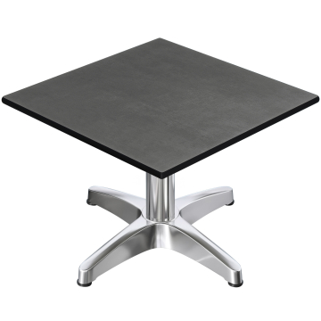 CPBL | Compact Loungetisch | B:T:H 70 x 70 x 42 cm | Anthrazit / Aluminium | Klappbar | Zusatzgewicht