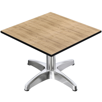 CPBL | Compact Loungetisch | B:T:H 70 x 70 x 42 cm | Eiche / Aluminium | Klappbar | Zusatzgewicht